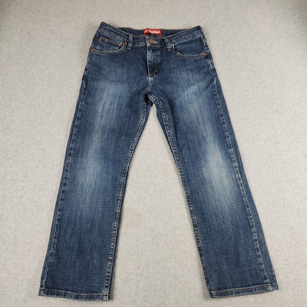 Lee Jeans Boys 12 Husky Blue Denim Premium Select Regular Straight Leg Stretch